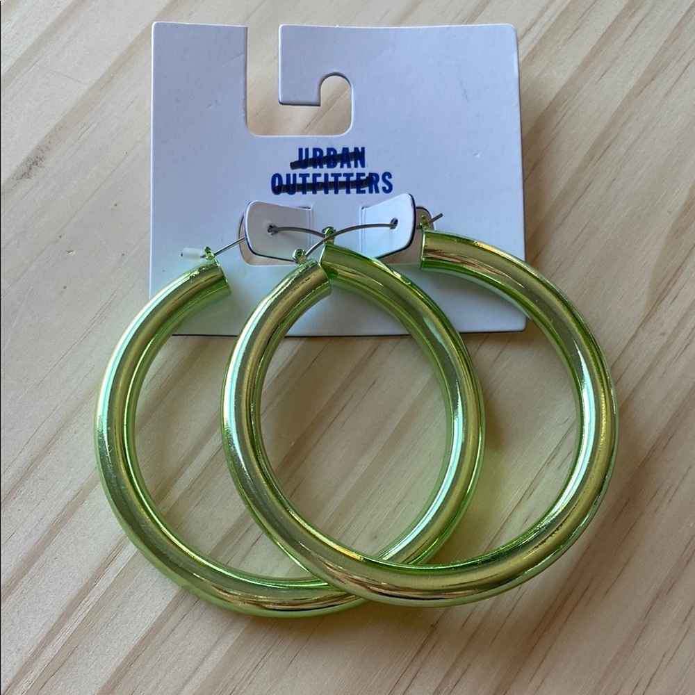 Urban Outfitters Green Hoop Earrings